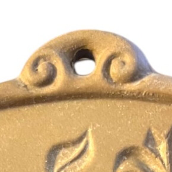 Vtg 1981 Hartstone COOKIE MOLD Stoneware Peace & Plenty Cornucopia Harvest 6.5" - Picture 4 of 13